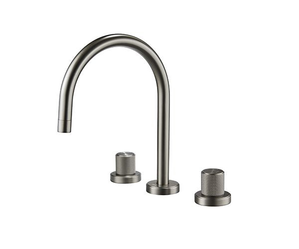 3 Hole Basin Faucet Pakistan OMSA FL8510 PVD Gunmetal finish — OMSA Rubinetterie Sardar & Co