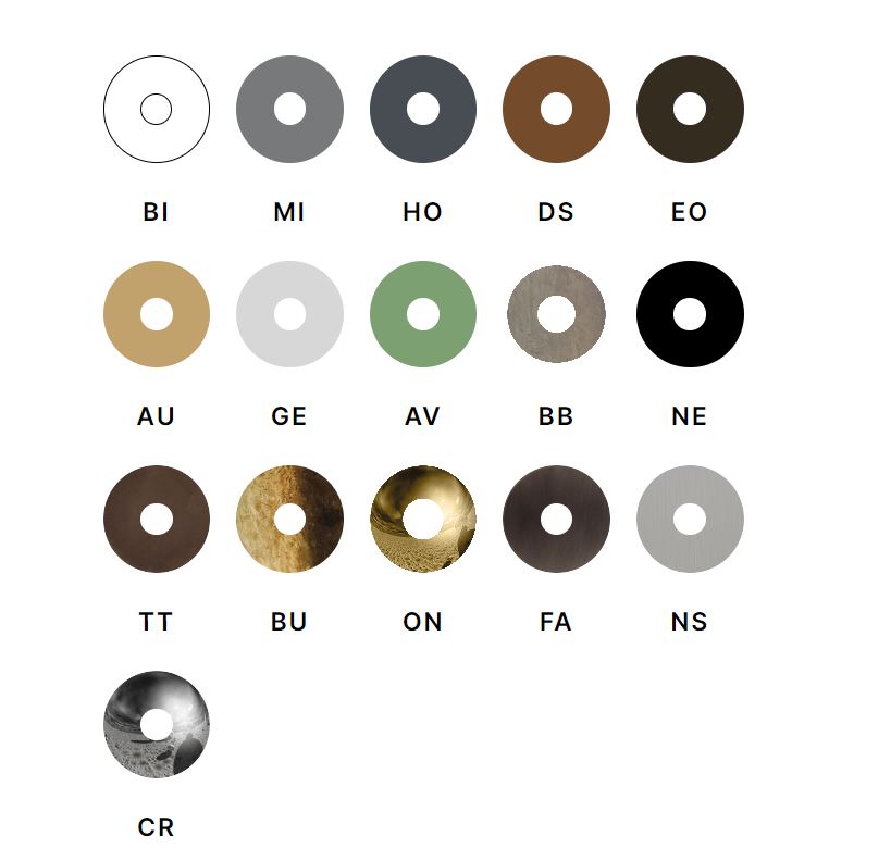available color finishes for basin mixer Bongio Alcor