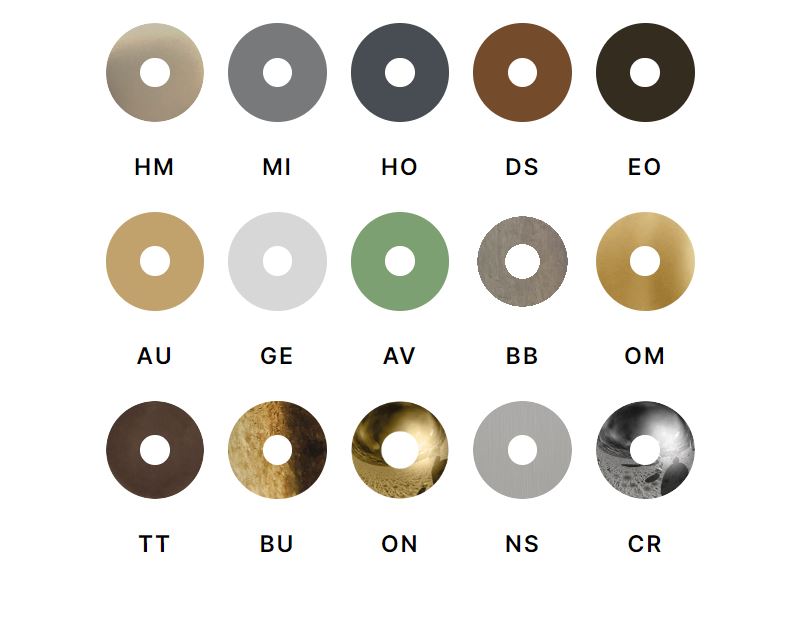 available color finishes for basin mixer Bongio Alcor