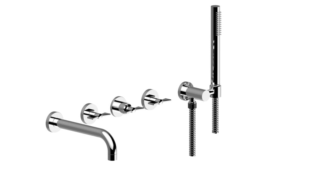 built-in bath and shower mixer by Bongio Amarcord