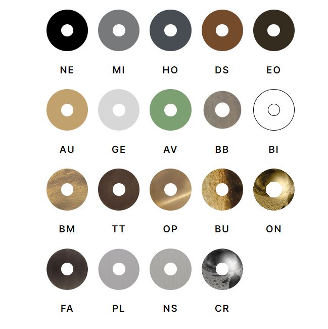 available color finishes for built-in mixer Bongio Amarcord