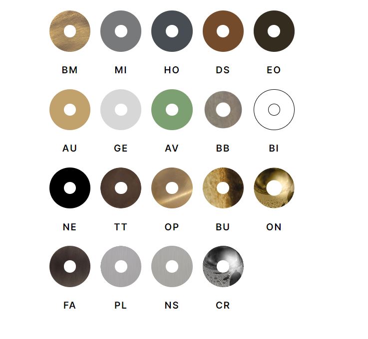 available color finishes for floor basin mixer Bongio Amarcord