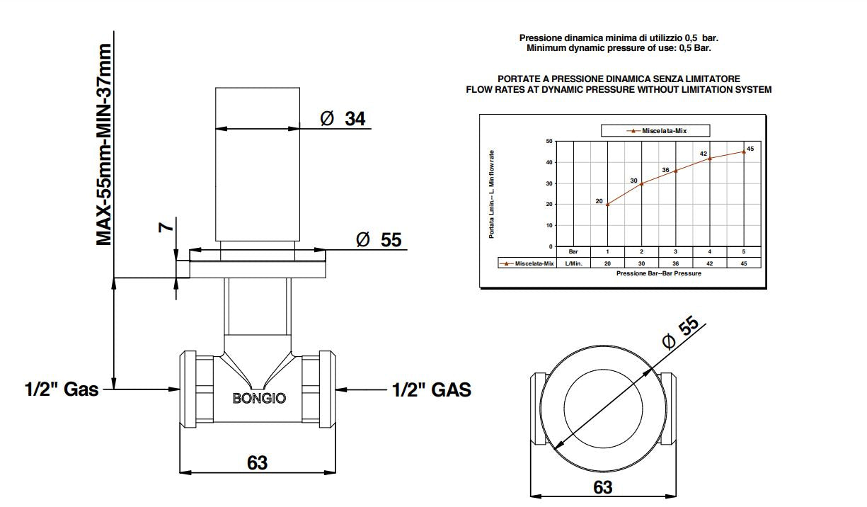 chrome finish built-in tap Bongio Aqua