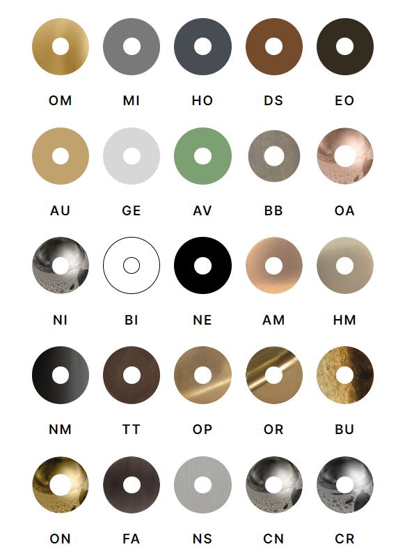 available color finishes for basin mixer with clic-clac waste Bongio Aqua