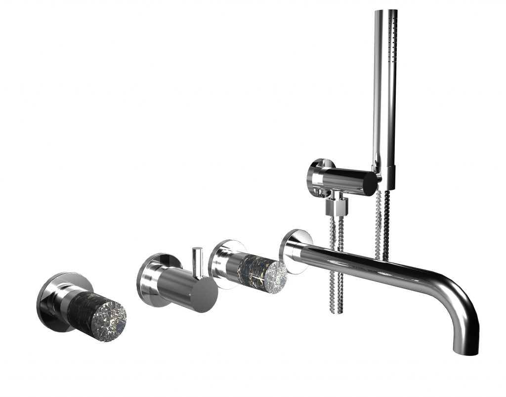 built-in bath and shower mixer by Bongio Aqua