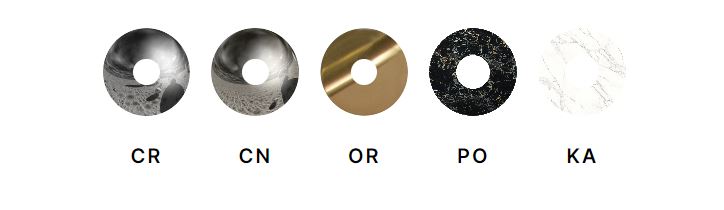 available color finishes for tall basin mixer with long spout Bongio Aqua