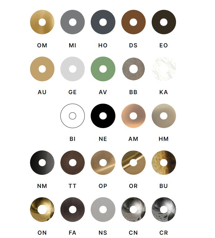 available color finishes for three hole bidet mixer Bongio Aqua