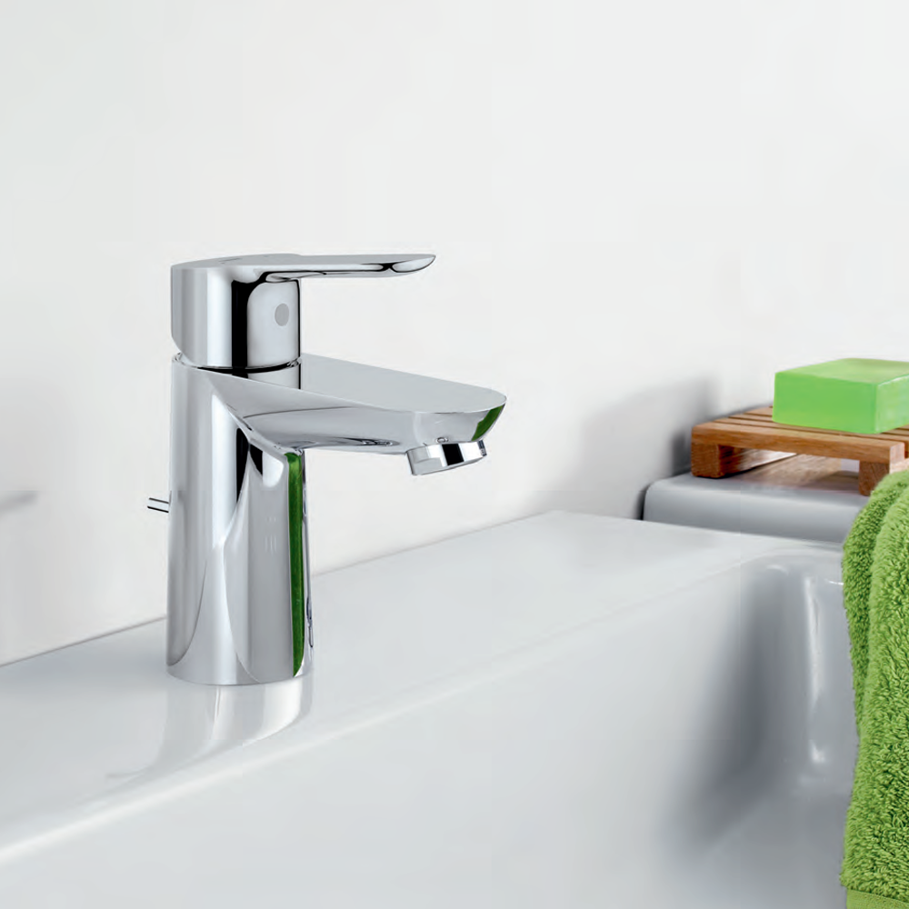 Grohe BauEdge single lever basin mixer installed in bathroom