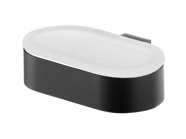 Sardar & Co Bisque Futura Black Soap Holder with Modern Design