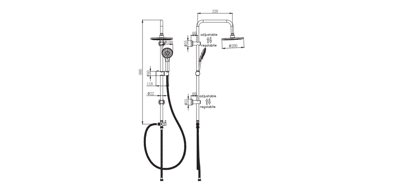 Modern Eurodocia CUBA Round Shower Column for Bathrooms Pakistan