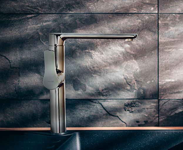 Dali standing kitchen mixer with side lever Pakistan, Modern Dali kitchen mixer Pakistan, Sleek Dali kitchen faucet side lever, Premium Dali kitchen mixer Pakistan, Bongio Valvex Dali kitchen mixer Pakistan,