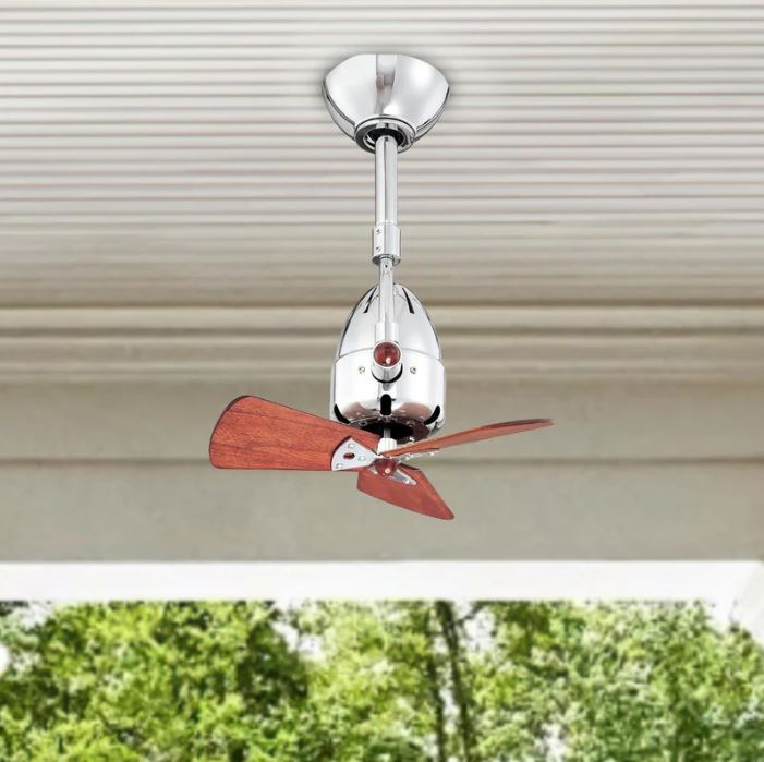 Diane wood ceiling fan – compact designer fan with natural wood finish and oscillating head for modern interiors in Pakistan