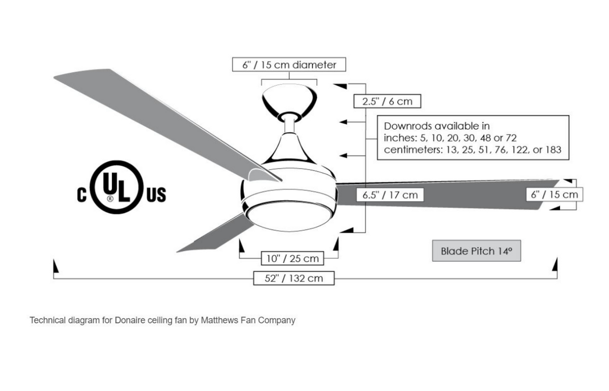 Modern ceiling fan with integrated LED light – luxury design with marine-grade finish