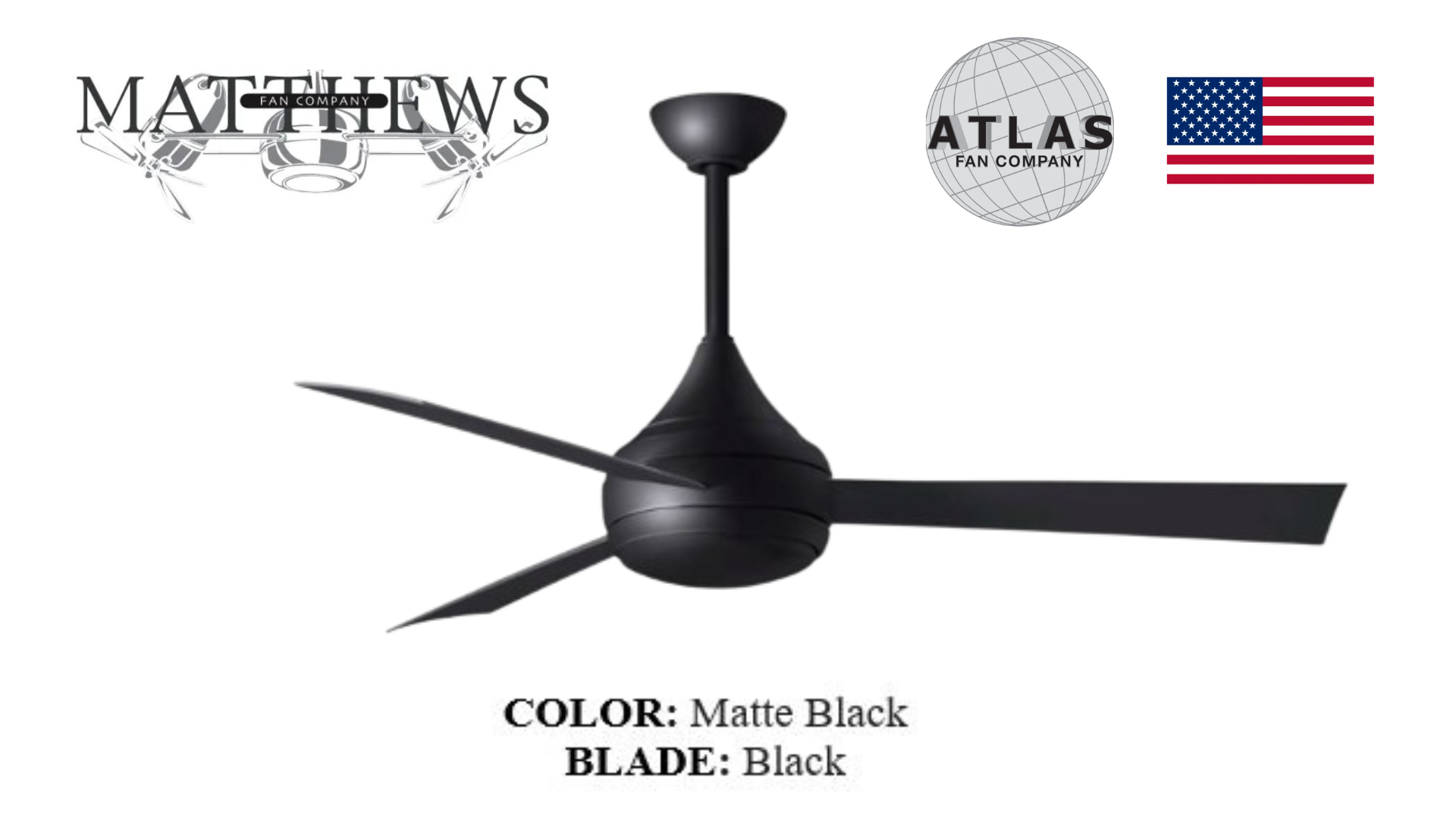 Matte black ceiling fan with light – 3-blade fan with LED and remote for indoor/outdoor use in Pakistan