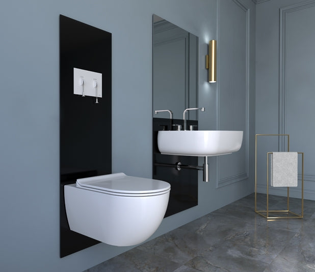 Easy Move flush tank black glass Pakistan, Modern black glass flush tank, Stylish Easy Move concealed tank, Durable black flush tank Pakistan, Premium Easy Move flush tank Pakistan,