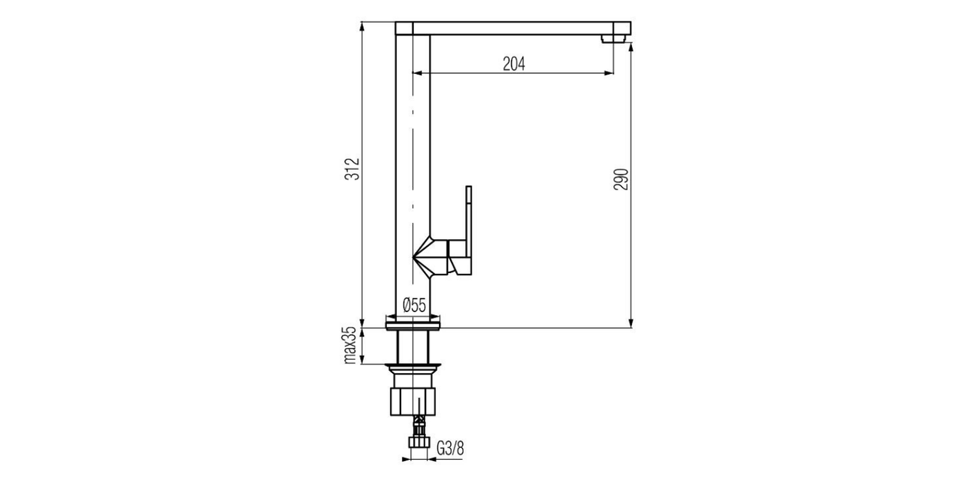 Ell standing kitchen mixer side lever Pakistan, Modern Ell kitchen mixer with side lever, Sleek Ell kitchen faucet Pakistan, Durable Ell standing kitchen mixer tap, Premium Ell kitchen mixer Pakistan,