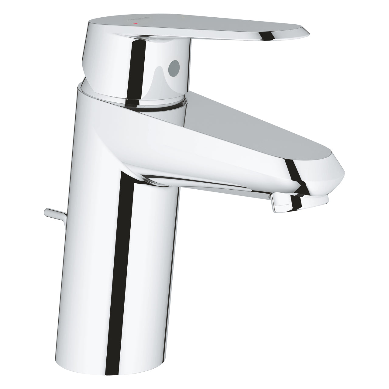 A single-lever basin mixer with a chrome finish, designed for use in a bathroom setting.