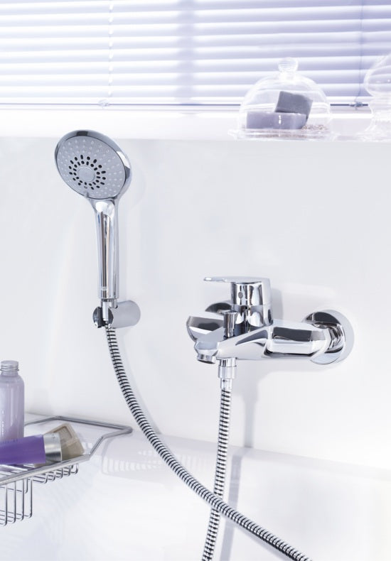Grohe Eurodisc single lever bath mixer installed in bathroom