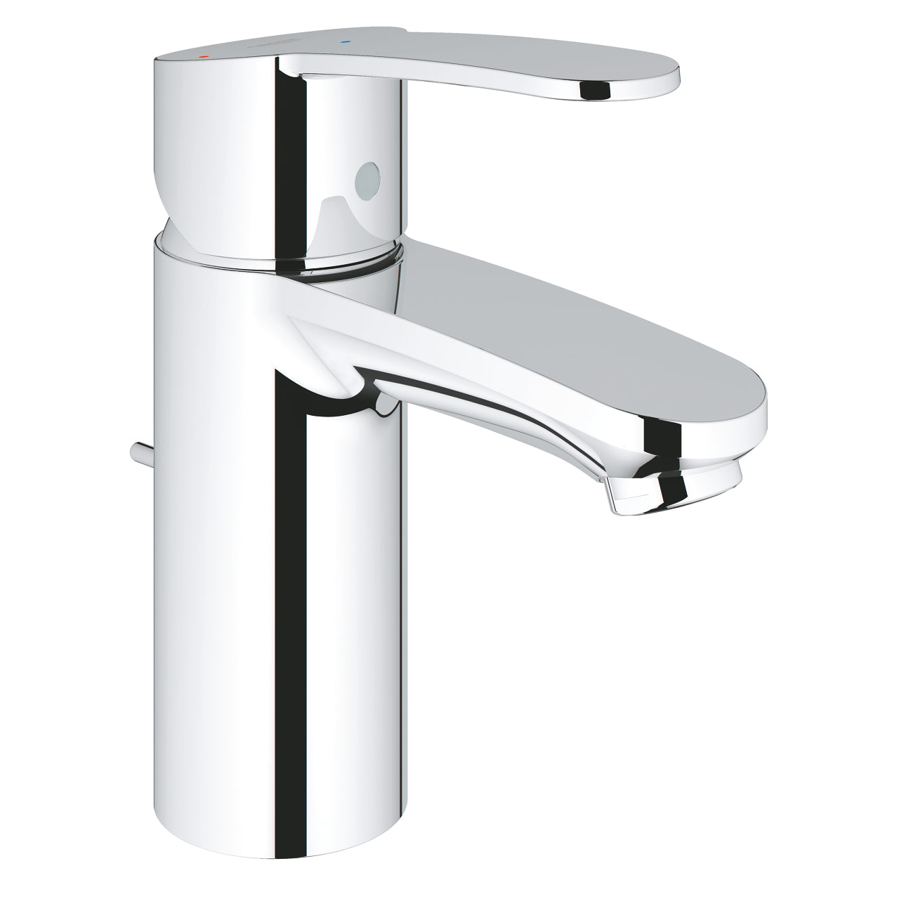 A single lever basin mixer with a chrome finish, featuring a large basin and a shower head on the right side.