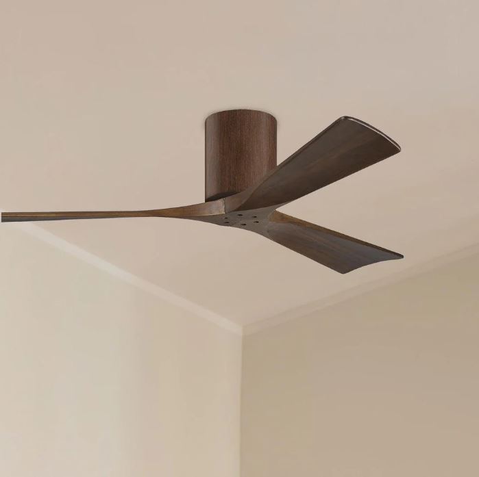 Irene 3H walnut ceiling fan – 3-blade wood finish fan with silent DC motor for homes in Pakistan