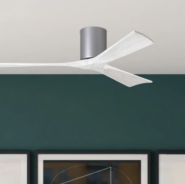 Irene 3H brushed nickel ceiling fan with remote – sleek 3-blade fan with silent DC motor for modern homes in Pakistan
