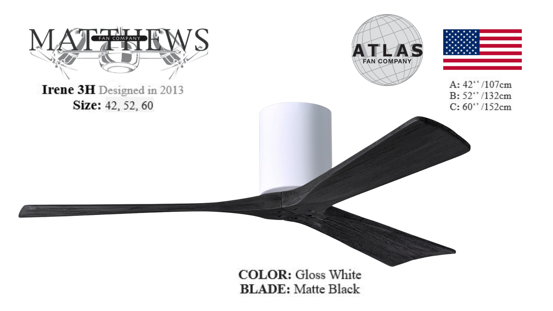 Designer gloss white ceiling fan with DC motor – perfect for modern bedrooms and lounges
