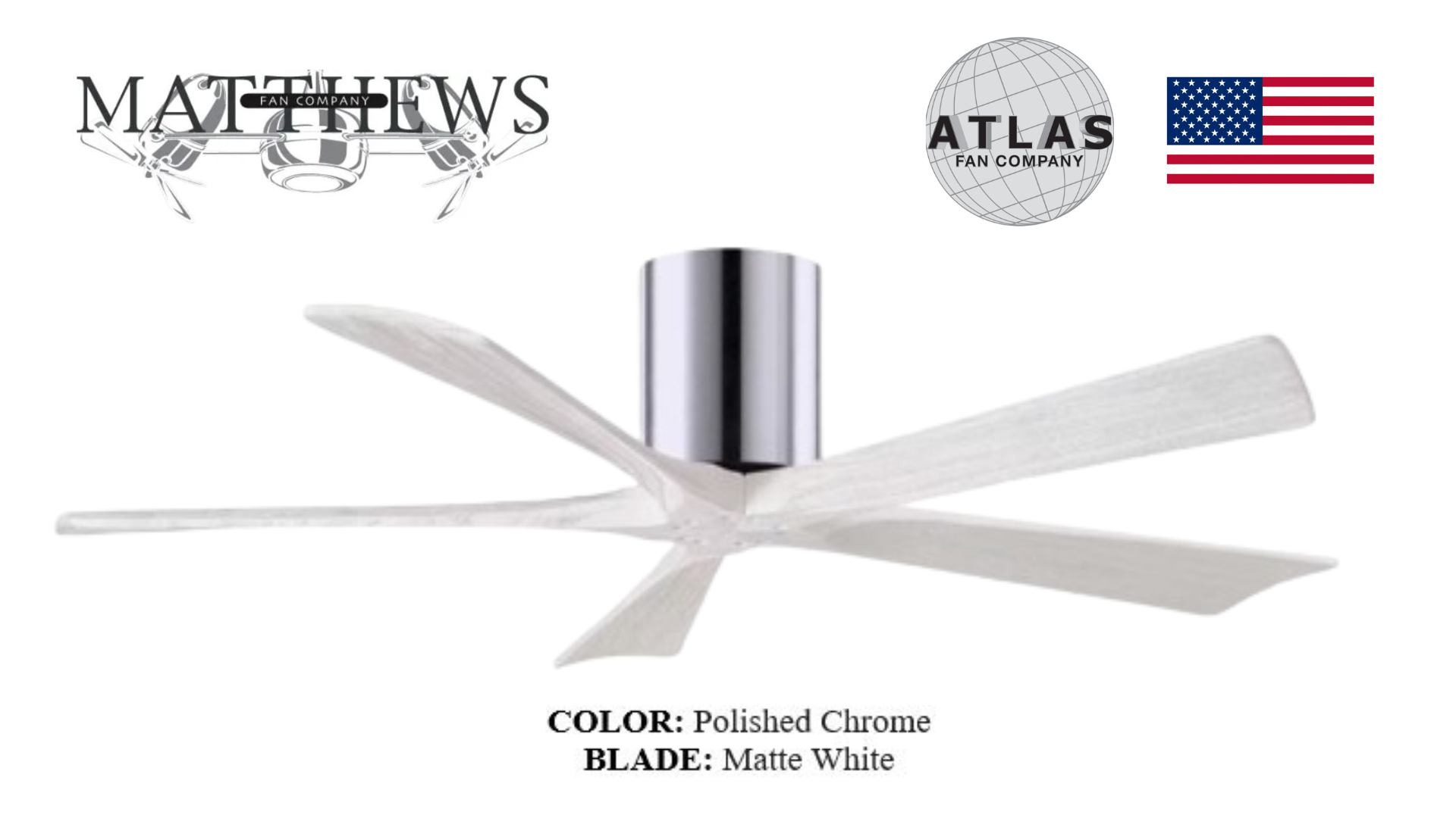 Matthews Irene-5H ceiling fan polished chrome – rustic modern