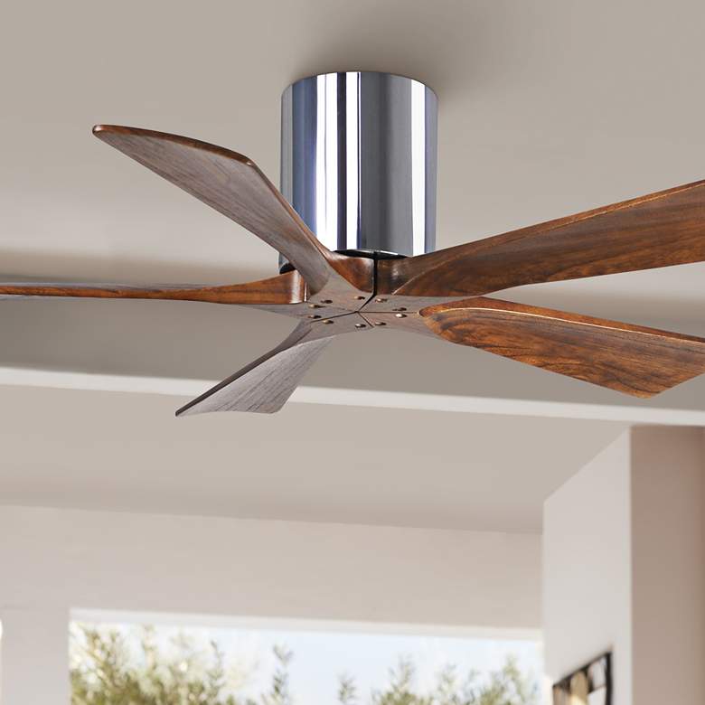 Matthews Irene-5H ceiling fan polished chrome – rustic modern