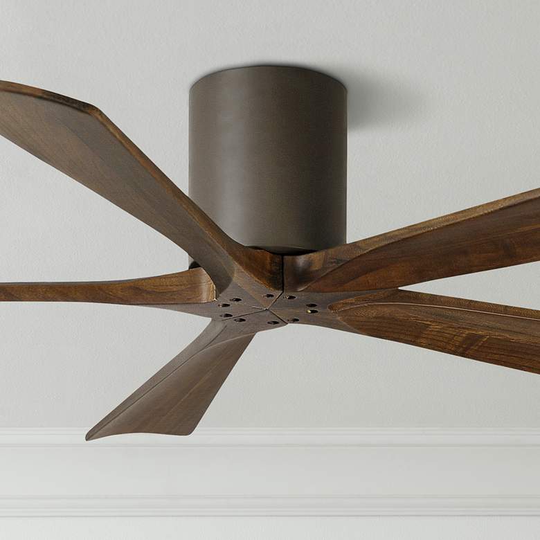 Matthews Irene‑5H ceiling fan textured bronze and wood blades