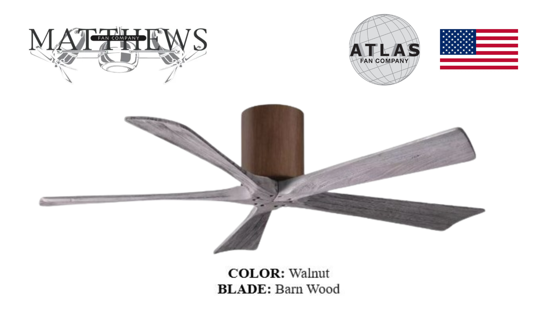 Walnut ceiling fan – rustic modern design