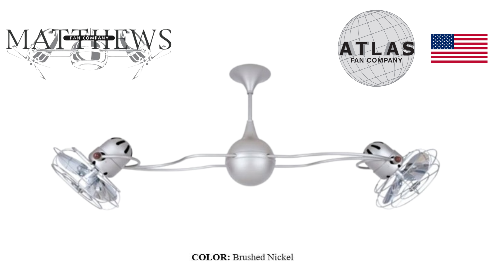 Matthews Italo Ventania rotating dual-head ceiling fan