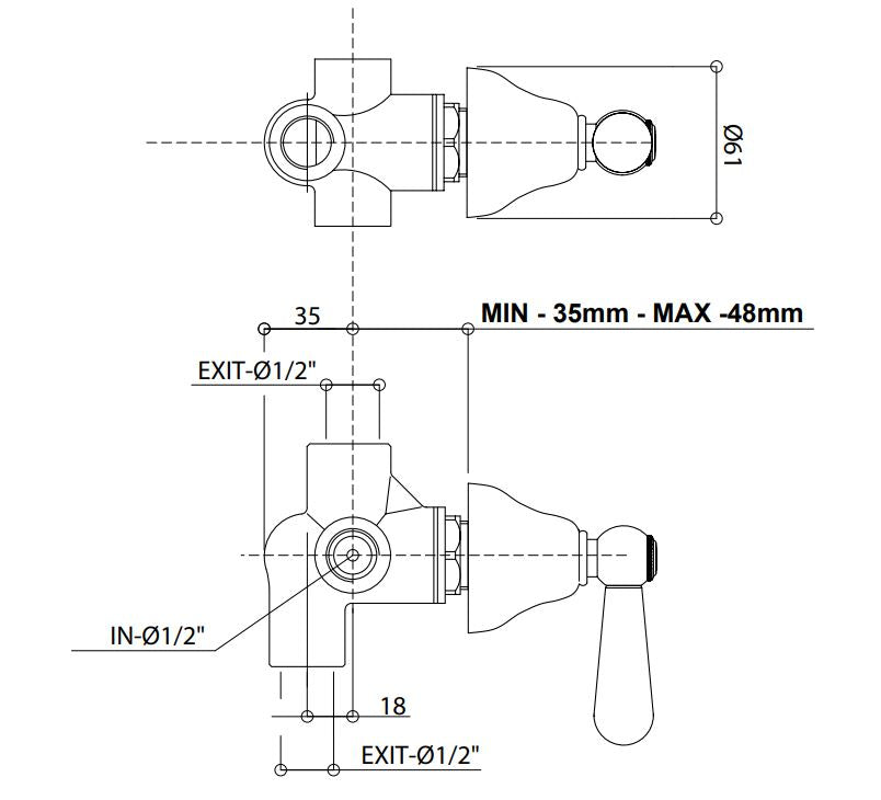 Bongio Latosca shower mixer dual control