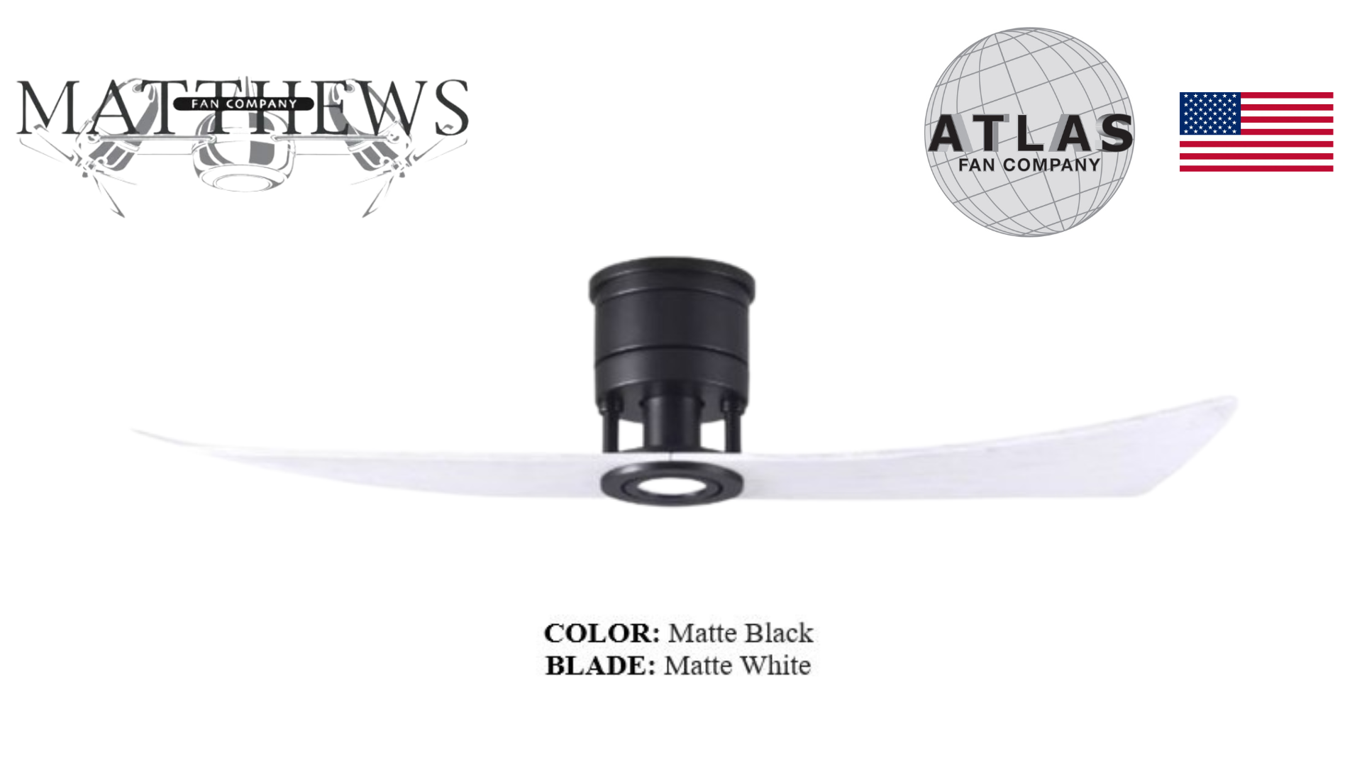 Matthews Lindsay matte black ceiling fan with LED