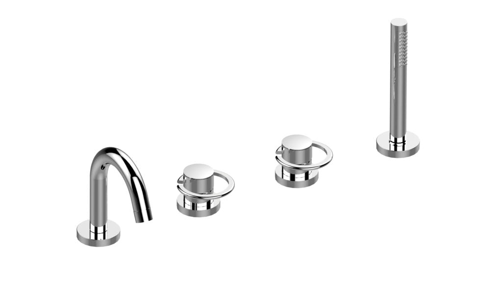Bongio Linea Four Holes Deck Bath Mixer close-up view