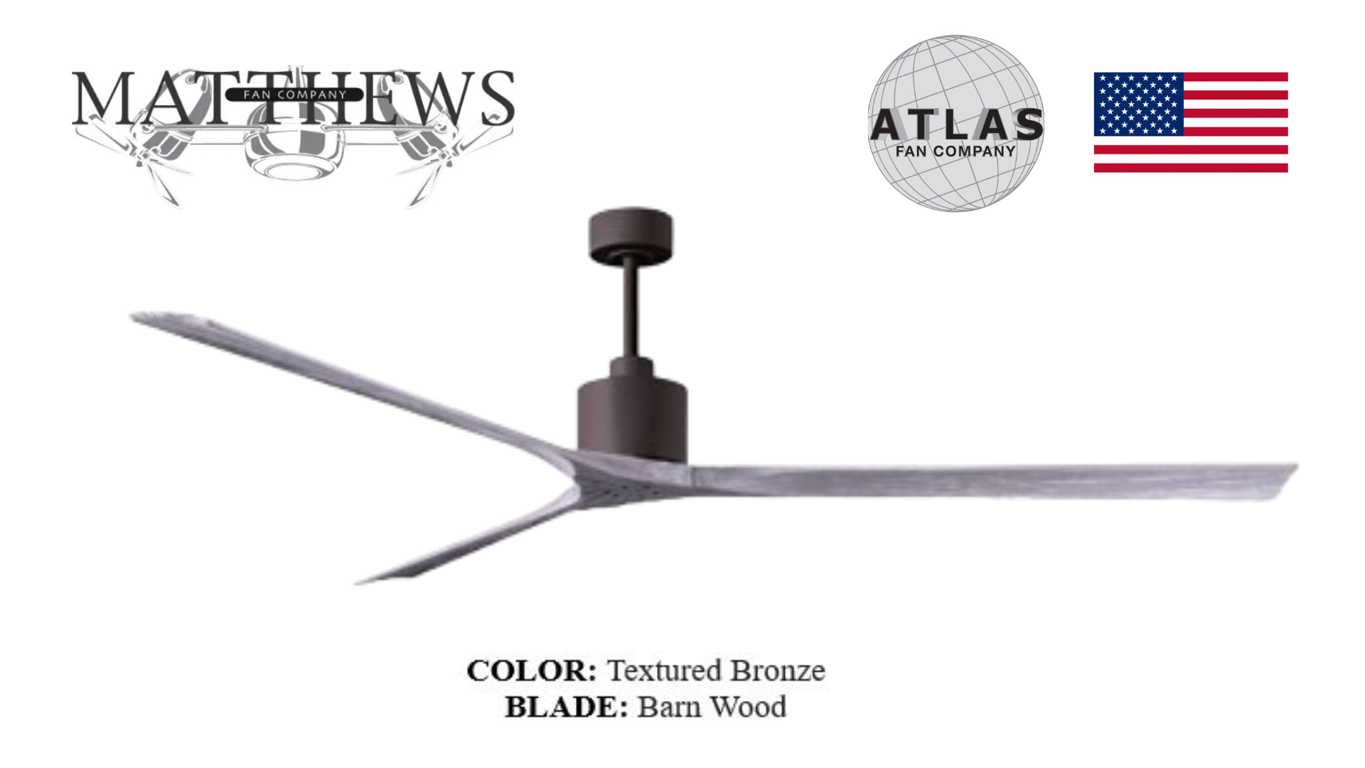A Nan XL textured bronze ceiling fan with wooden blades, designed by Chicago architect Stephen Katz, with the brand name 'Sardars' and the name of the fan model 'Nan XL' displayed.