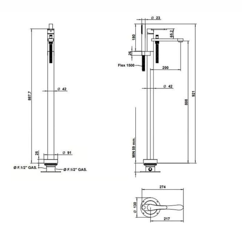 O’Clock Freestanding Tub Filler 14534 freestanding tub filler