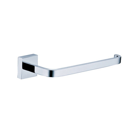 A silver bathroom accessory towel bar eith a modren design by sardars.