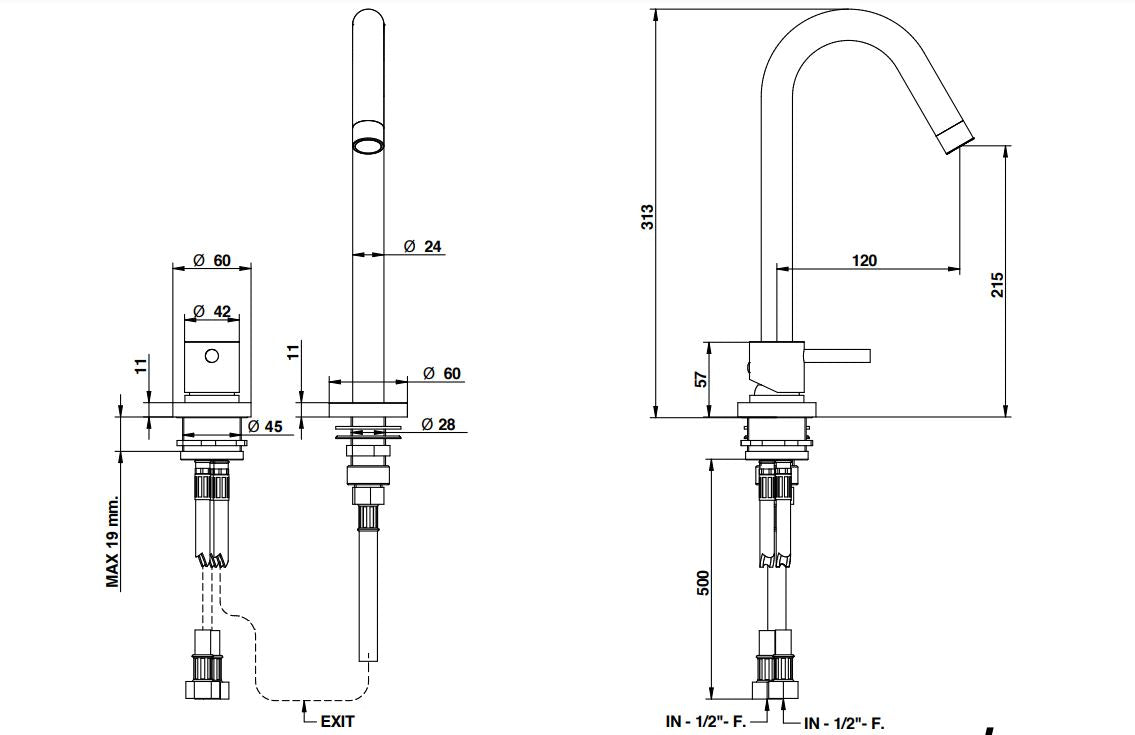 ON Luxury High Spout Mixer 68501/H Pakistan
