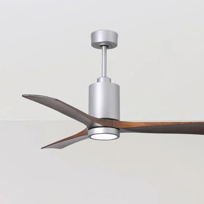 Matthews PATRICIA‑3 brushed nickel ceiling fan with LED Pakistan, 3-blade wood blade brushed nickel ceiling fan Pakistan, energy-efficient DC motor ceiling fan with dimmable LED, whisper-quiet illuminated ceiling fan brushed nickel, damp-rated Patricia‑3 ceiling fan Pakistan,