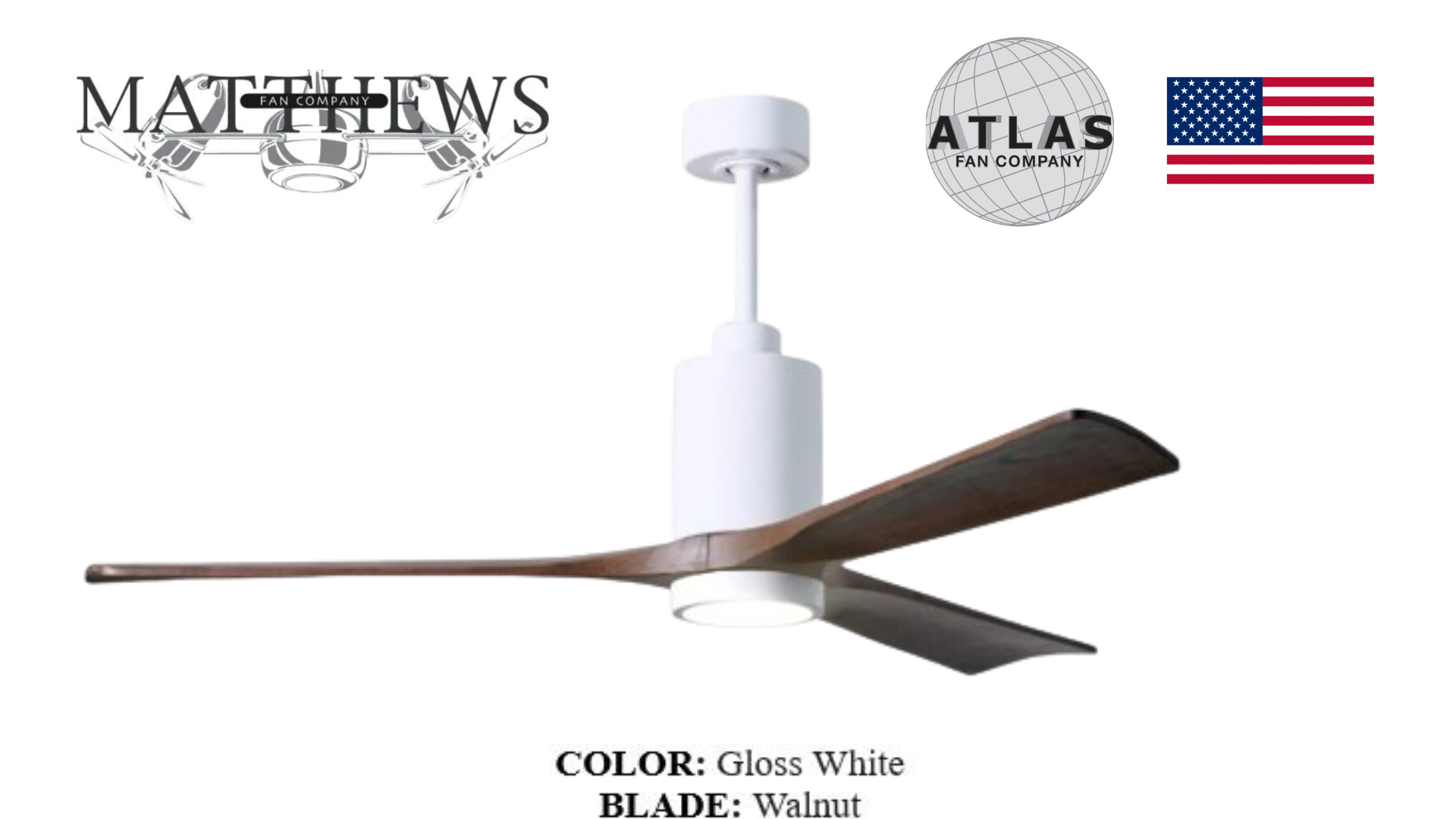 Matthews PATRICIA‑3 gloss white ceiling fan Pakistan, three-blade gloss white DC ceiling fan with LED, energy-efficient gloss white ceiling fan Pakistan, Matthews gloss white reversible DC fan Pakistan, modern whitespace gloss white Patricia‑3 ceiling fan,