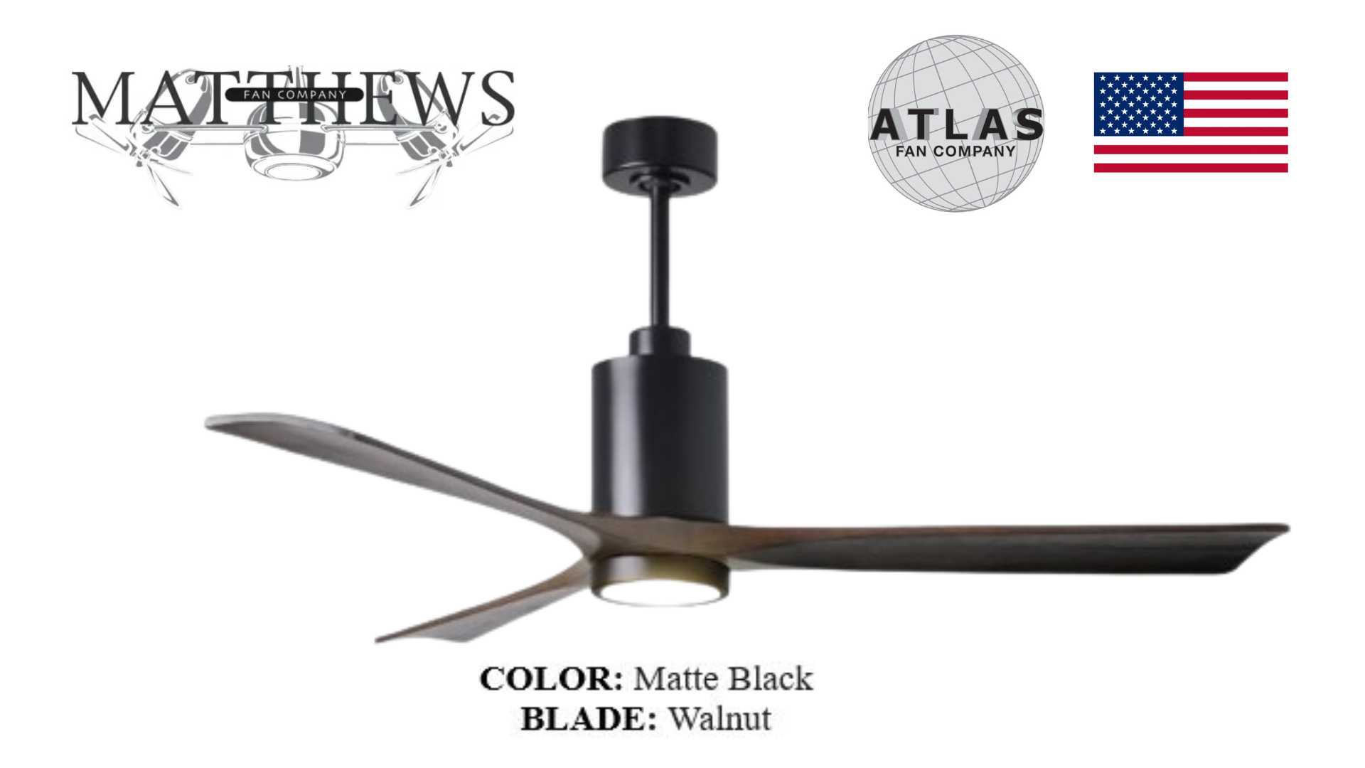 Matthews PATRICIA‑3 matte black ceiling fan with LED Pakistan, 3-blade solid wood fan DC motor matte black Pakistan, energy-efficient DC ceiling fan PATRICIA‑3 Pakistan, whisper-quiet inverter ceiling fan matte black finish, damp-rated PATRICIA‑3 ceiling fan Pakistan,