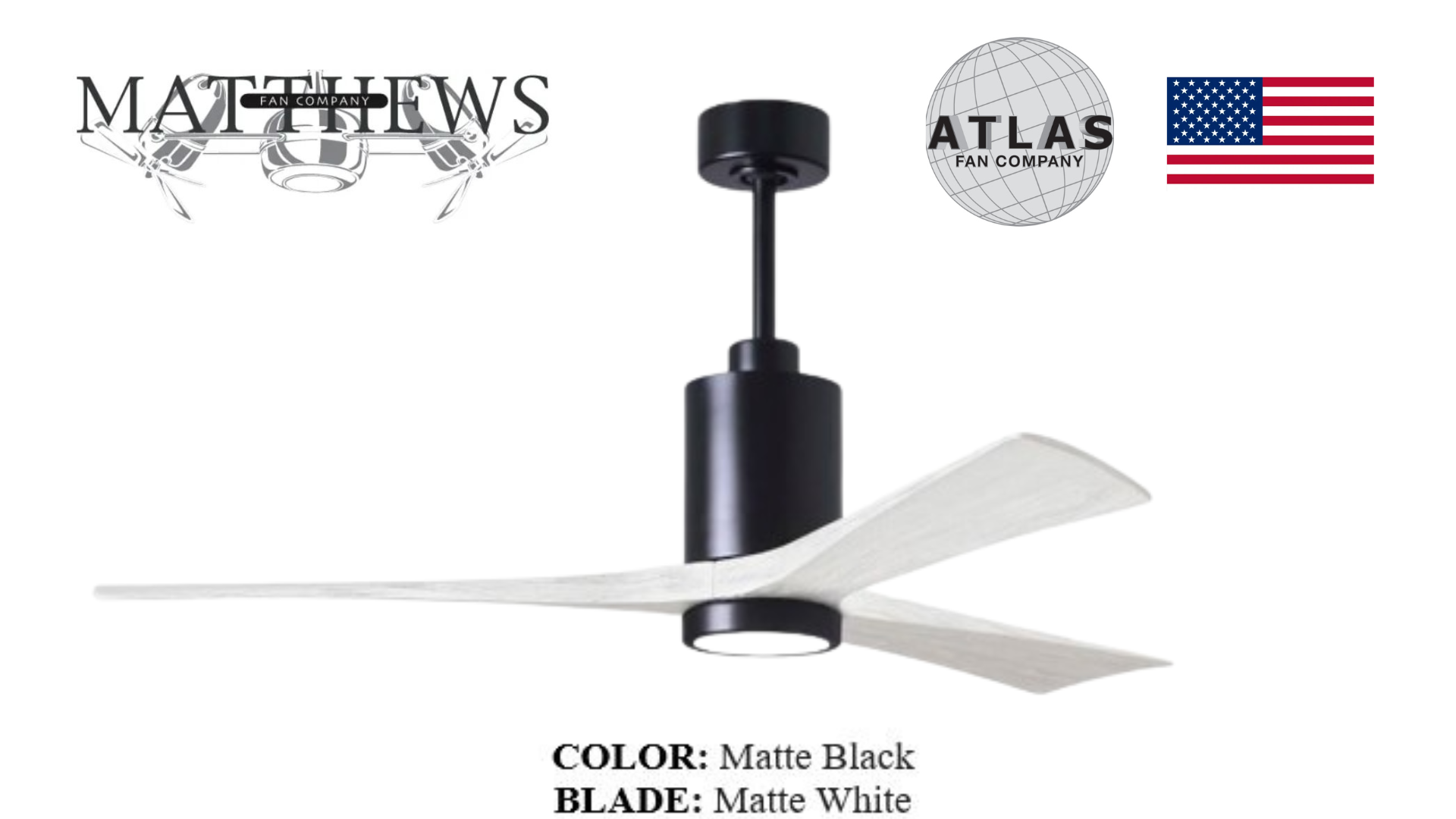 Matthews PATRICIA‑3 matte black ceiling fan with LED Pakistan, 3-blade solid wood fan DC motor matte black Pakistan, energy-efficient DC ceiling fan PATRICIA‑3 Pakistan, whisper-quiet inverter ceiling fan matte black finish, damp-rated PATRICIA‑3 ceiling fan Pakistan,