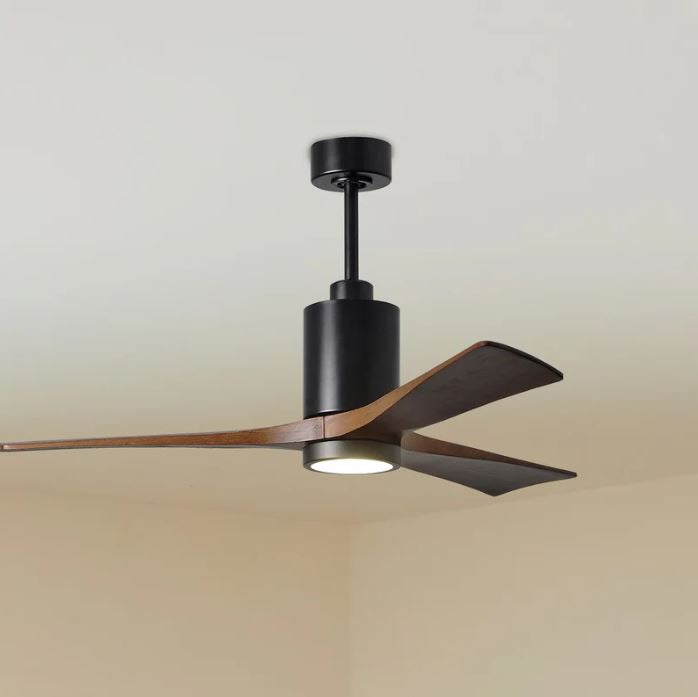 Matthews PATRICIA‑3 matte black ceiling fan with LED Pakistan, 3-blade solid wood fan DC motor matte black Pakistan, energy-efficient DC ceiling fan PATRICIA‑3 Pakistan, whisper-quiet inverter ceiling fan matte black finish, damp-rated PATRICIA‑3 ceiling fan Pakistan,