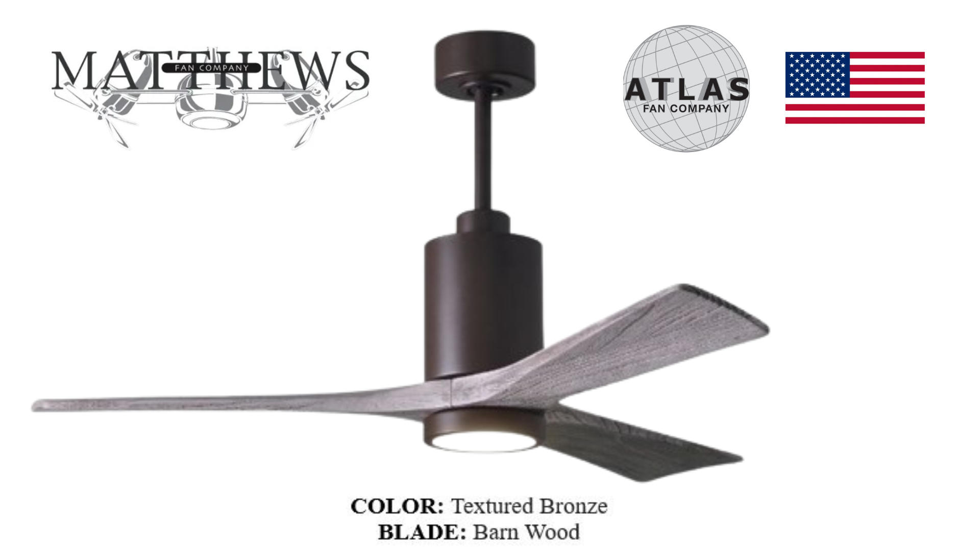 Matthews PATRICIA‑3 textured bronze ceiling fan with LED light Pakistan, 3‑blade solid wood fan with dimmable LED Pakistan, energy‑efficient DC motor bronze ceiling fan Pakistan, silent reversible DC ceiling fan with light,