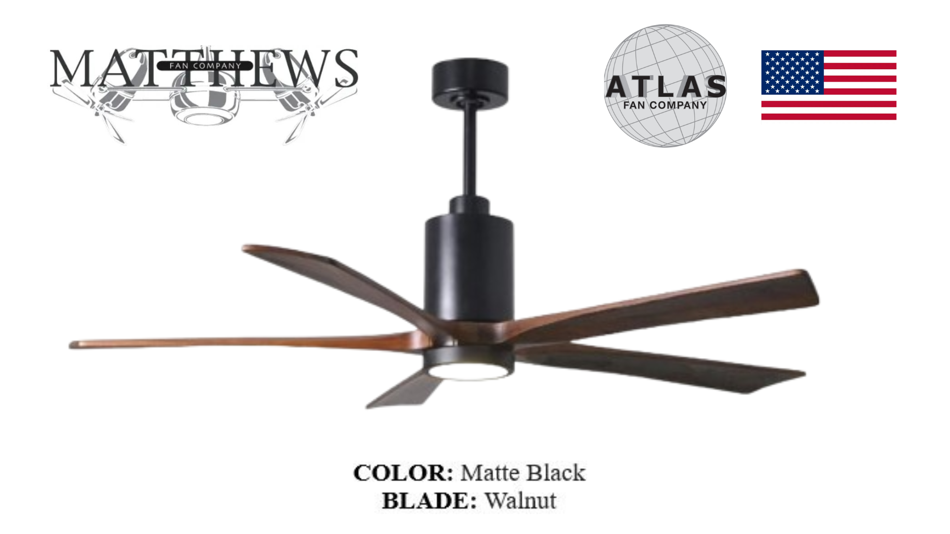 Matthews PATRICIA‑5 matte black ceiling fan Pakistan, five-blade DC motor ceiling fan in matte black, energy-efficient Patricia-5 fan with wood blades, quiet reversible DC ceiling fan matte black finish, modern matte black Patricia‑5 ceiling fan Pakistan,