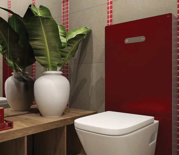 QR Inox sanitary module red Pakistan, Modern red sanitary module, Durable QR Inox bathroom module, Bold red sanitary module design, Premium QR Inox sanitary module Pakistan,