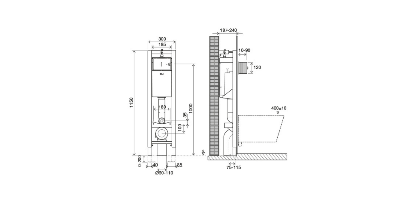 Quadra Plus Sanitarblock Pakistan, Compact WC installation module, Durable Quadra Plus Sanitarblock, Modern bathroom WC module Pakistan, Premium Quadra Plus sanitary module,