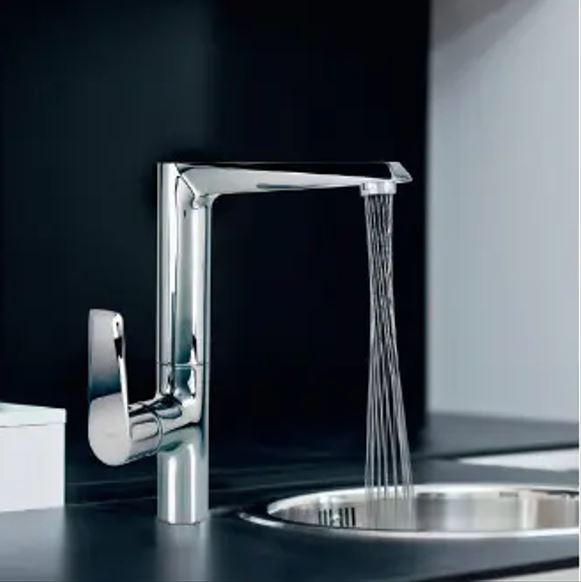 Quasar Italian standing kitchen mixer side lever Pakistan, Sleek Quasar kitchen mixer with side lever, Modern Quasar kitchen faucet standing mixer, Durable chrome Quasar kitchen mixer Pakistan, Premium Italian Quasar standing kitchen mixer,