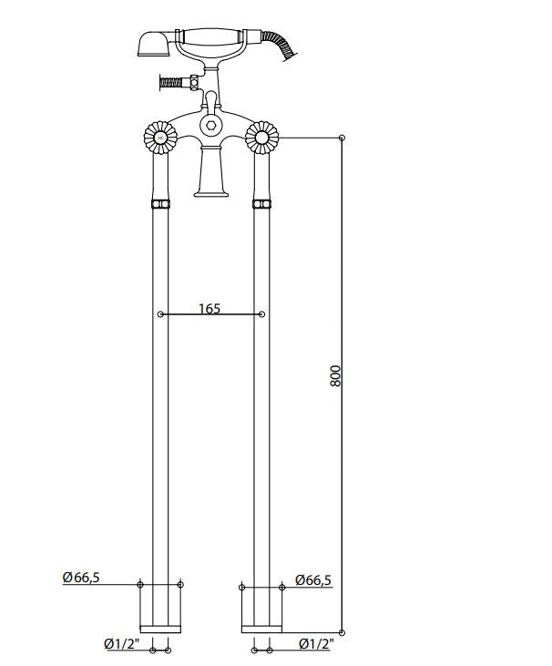 Rivoli Bath Group & Shower 05528 Floor Bath Mixer