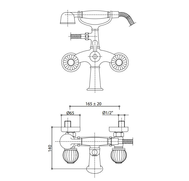 Rivoli External Bath & Shower 05526 bath mixer set